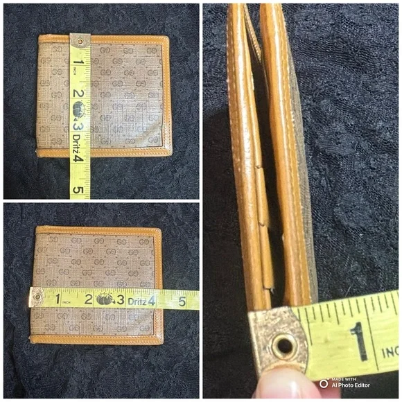 Vintage Gucci Micro GG Bifold Wallet – Beige PVC & Tan Leather - Picture 11 of 11